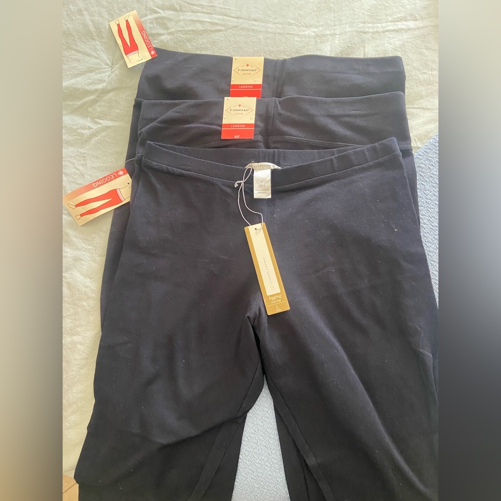 Leggings (3 pairs). Black, new with tags.